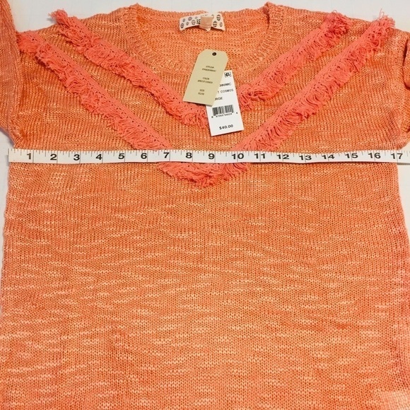 Pink Republic Big Girls Cotton Acrylic Orange Loose Knit Pullover sweater XL/16 - Picture 5 of 8